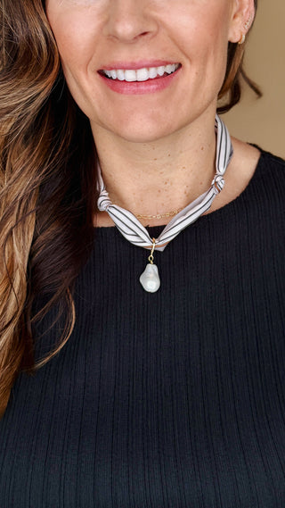 Classic Pearl Scarf Necklace