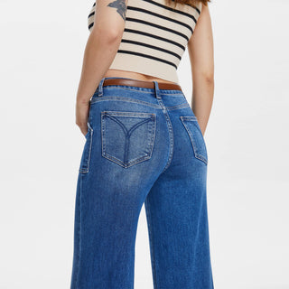 High Rise Utility Wide Leg Jeans