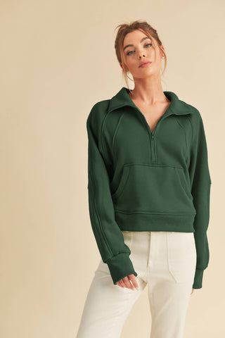 Beyond Basic Funnel Neck Half Zip Pullover