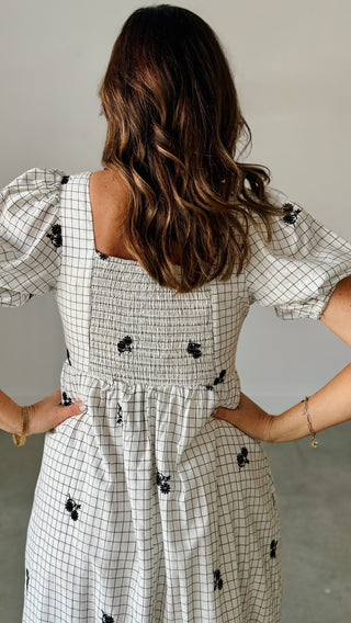 Lovely In Floral Embroidered Midi Dress