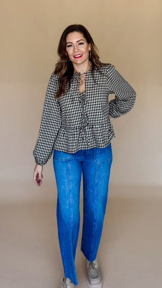 Hailee High Rise Relaxed Straight Jeans with Raw Hem