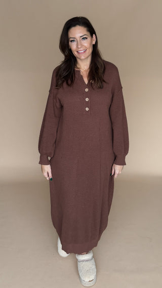 Call Me Cozy Knitted Midi Dress