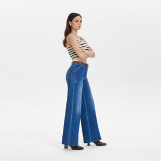 High Rise Utility Wide Leg Jeans