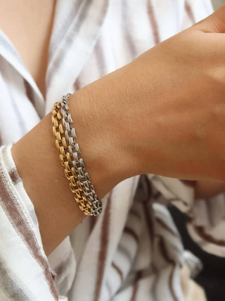 Forte 18K Gold Non-Tarnish Flat Chain Bracelet