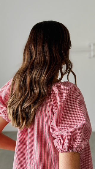 Kiss Me Gingham Midi Dress