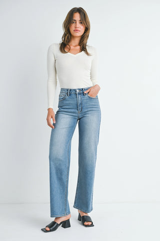 High Rise Straight Leg Jeans