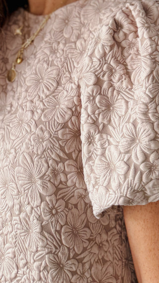 Jacquard Bubble Sleeve Dress