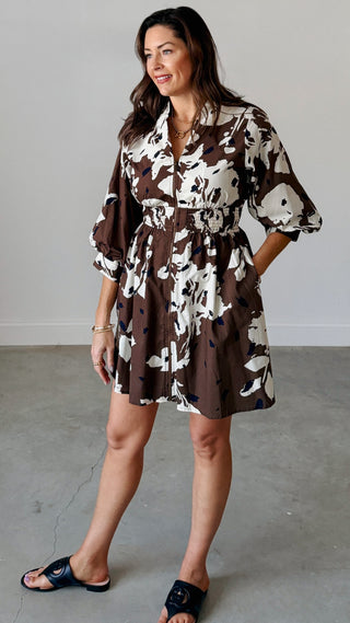 Espresso Zip Up Mini Dress