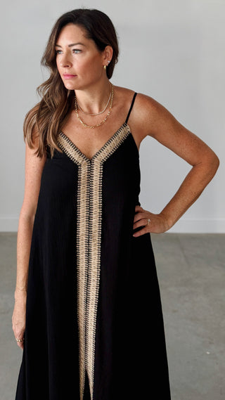 Summer Straw Maxi Dress