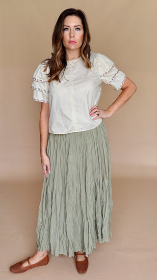 Crinkle Maxi Skirt