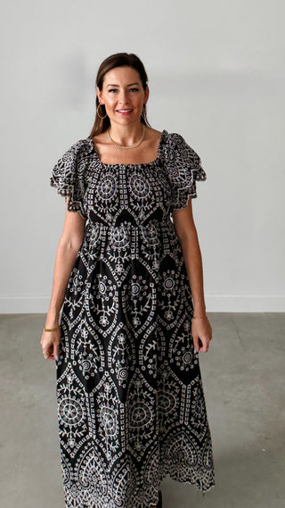 Miss Sunshine Embroidered Midi Dress