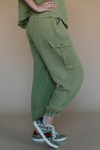 Get Up and Go Gauze Cargo Pants