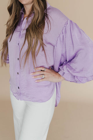 Sadie Satin Bubble Sleeve Top