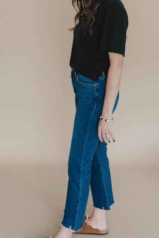 High Rise Crop Flare Jeans