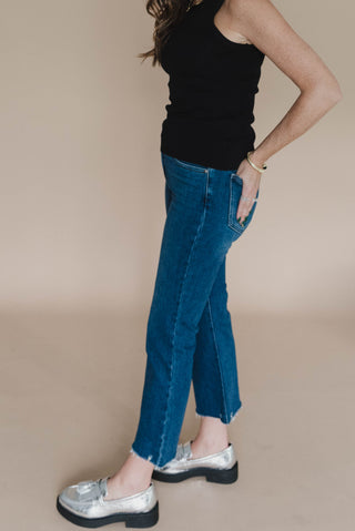 High Rise Crop Flare Jeans