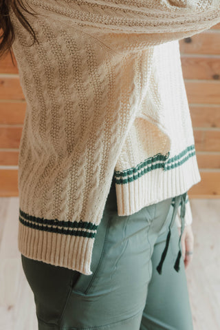 Contrasted Cable Sweater