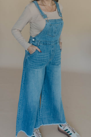 Not Your Darling Wide Leg Denim Overalls