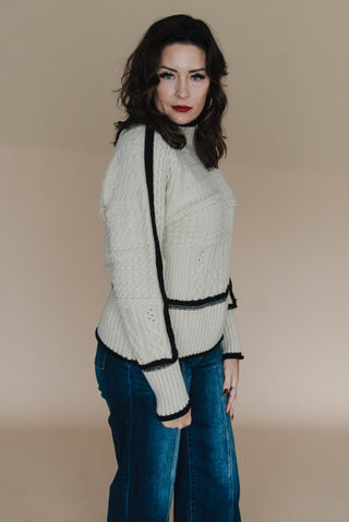 Cara Contrast Trim Sweater