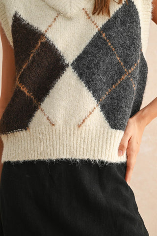 Ainsley Argyle Sweater Vest