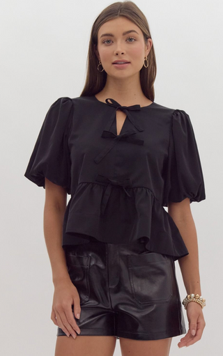 Bow Peplum Top