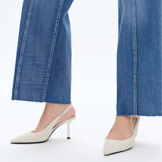 Hailee High Rise Relaxed Straight Jeans with Raw Hem