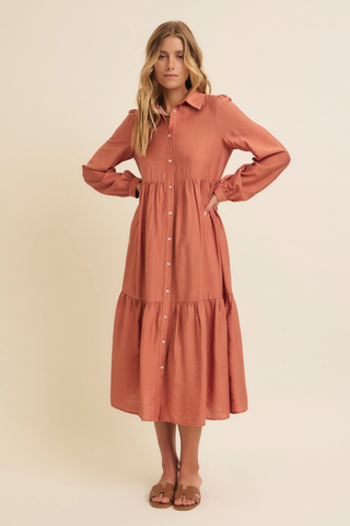 Seasons Change Button Down Midi Dress