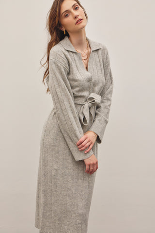 Raleigh Ribbed Midi Sweater Dress
