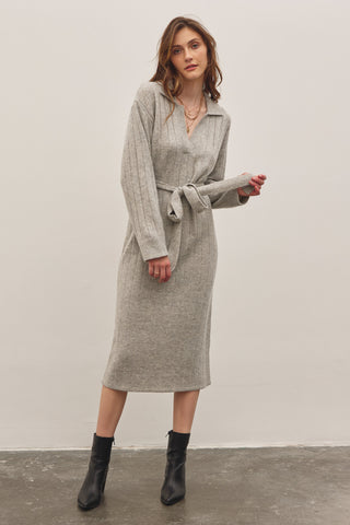 Raleigh Ribbed Midi Sweater Dress