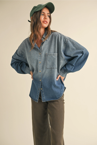 Slow Burn Button Down Denim Shirt