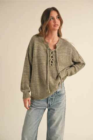 Lucy Lace Up Sweater